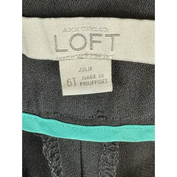 Ann Taylor LOFT Julie Fit Crepe Trousers Black  6 T Dark Academia Witchy  66-41 - Picture 13 of 15